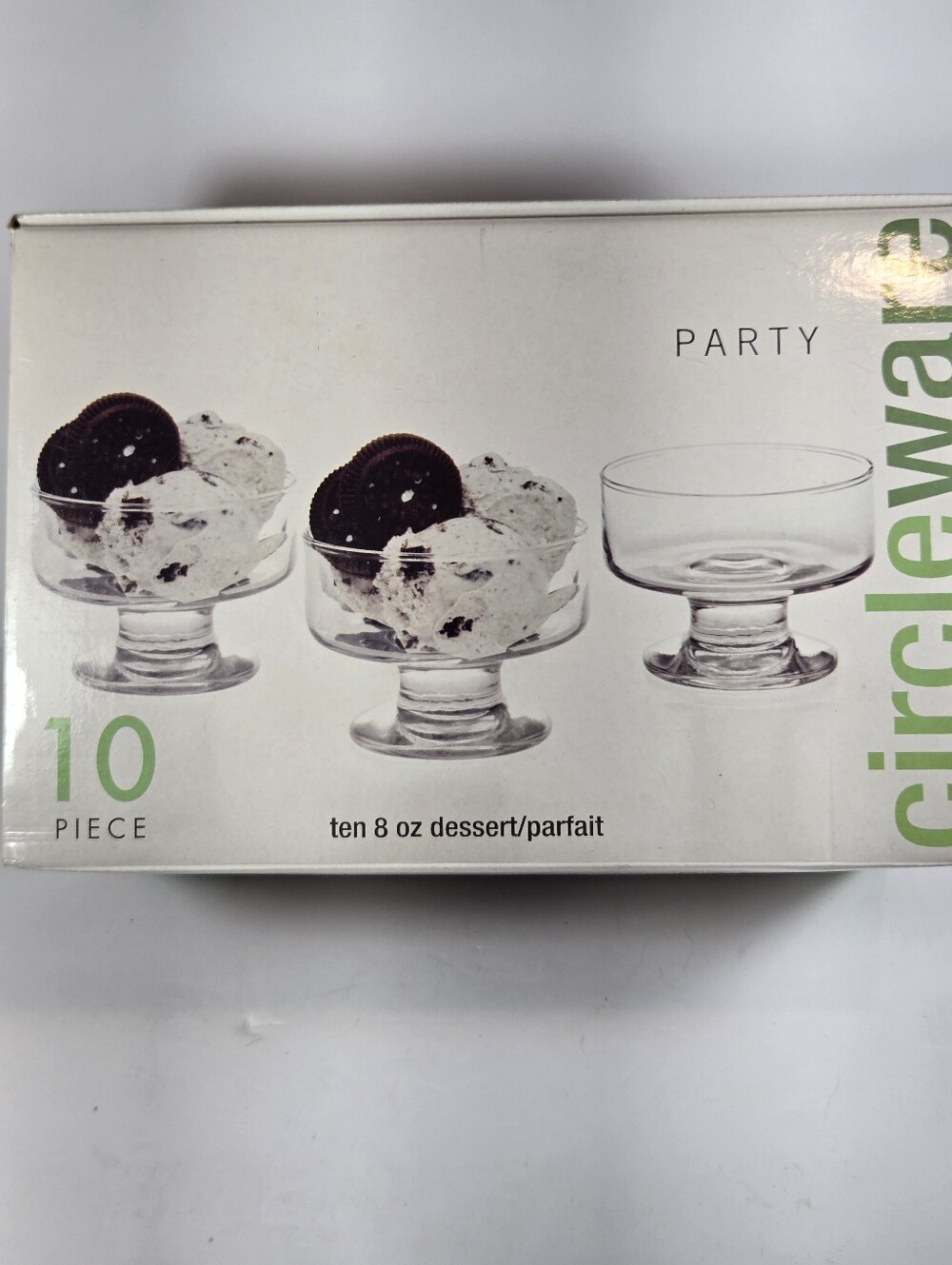 Circleware Party Dessert Parfait Glass Dishes 8 Ounce Set Of 10 NWOT